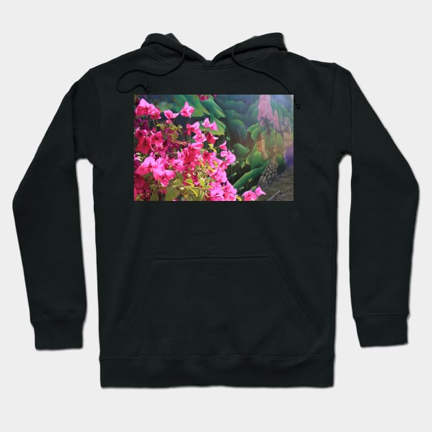 Hot pink Bougainvillea Hoodie by Kirkcov